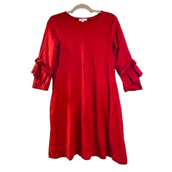 Katherine Barclay Montreal Dress Red Ruffle Date Work Wedding Womens Size Small - Picture 1 of 6